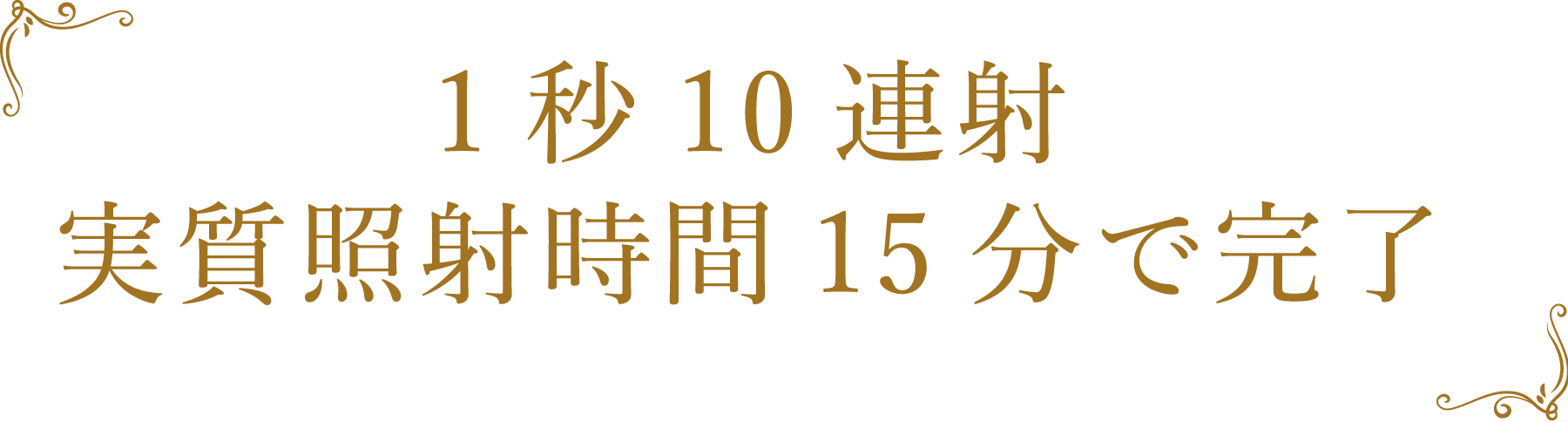 １秒10連射！実質照射時間15分で完了